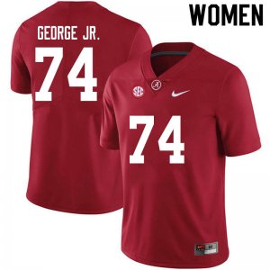 NCAA Women's Alabama Crimson Tide #74 Damieon George Jr. Stitched College 2020 Nike Authentic Crimson Football Jersey WQ17Z15TE